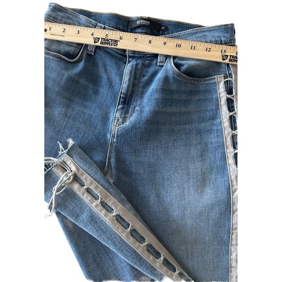 New Hudson Lace Up Sides High Rise Skinny Jeans Barbara Dazz Size 26 - Picture 7 of 12